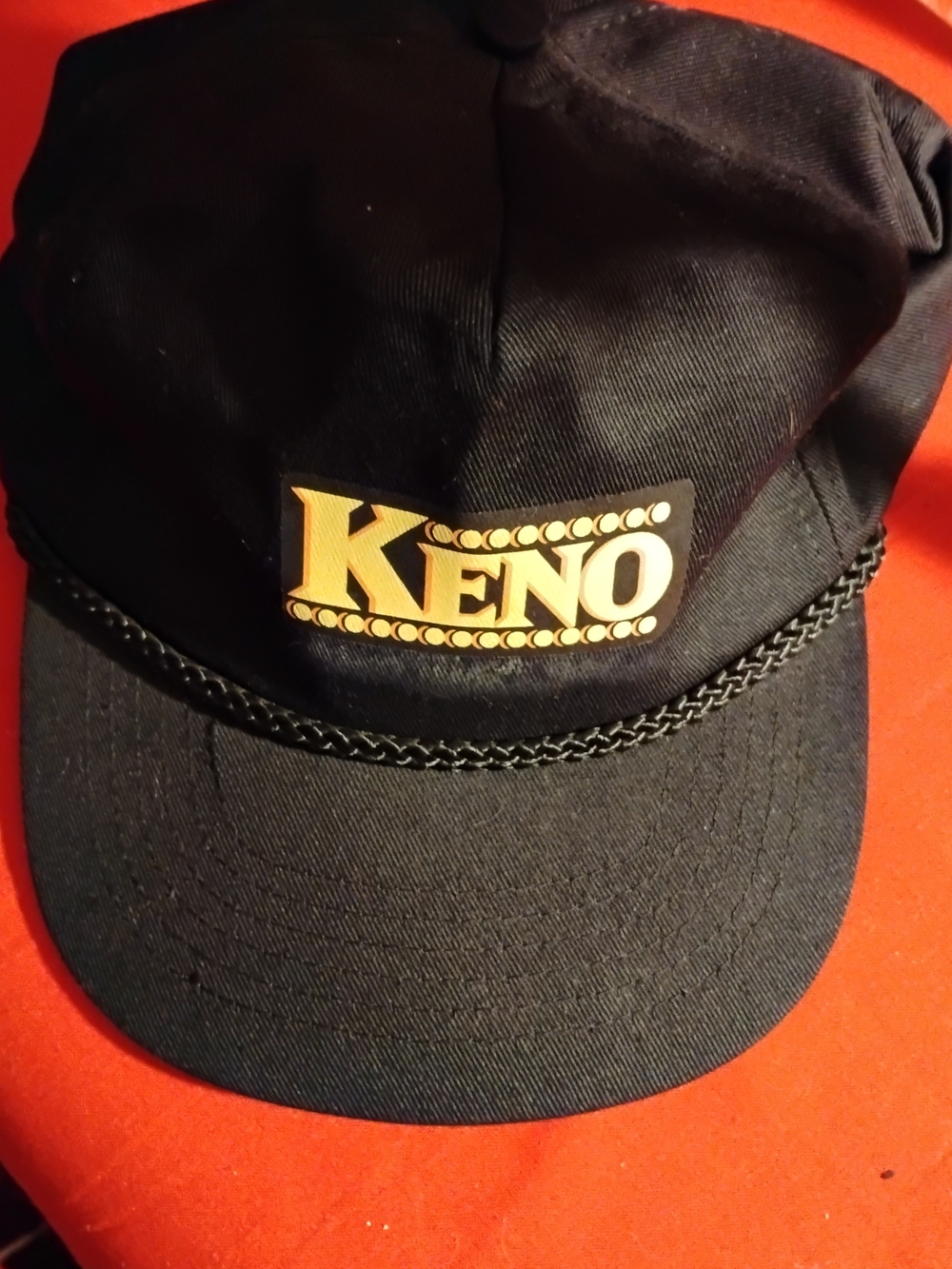 Keno Embroidered Black Cap with Gold Logo